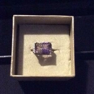 10K YG Amethyst Citrine Diamond Ring